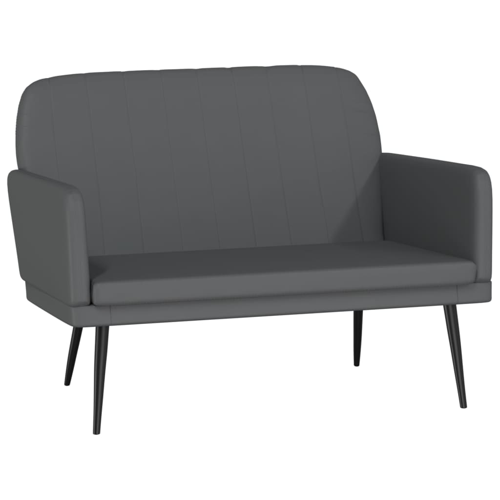 szürke műbőr pad 107 x 80 x 81 cm