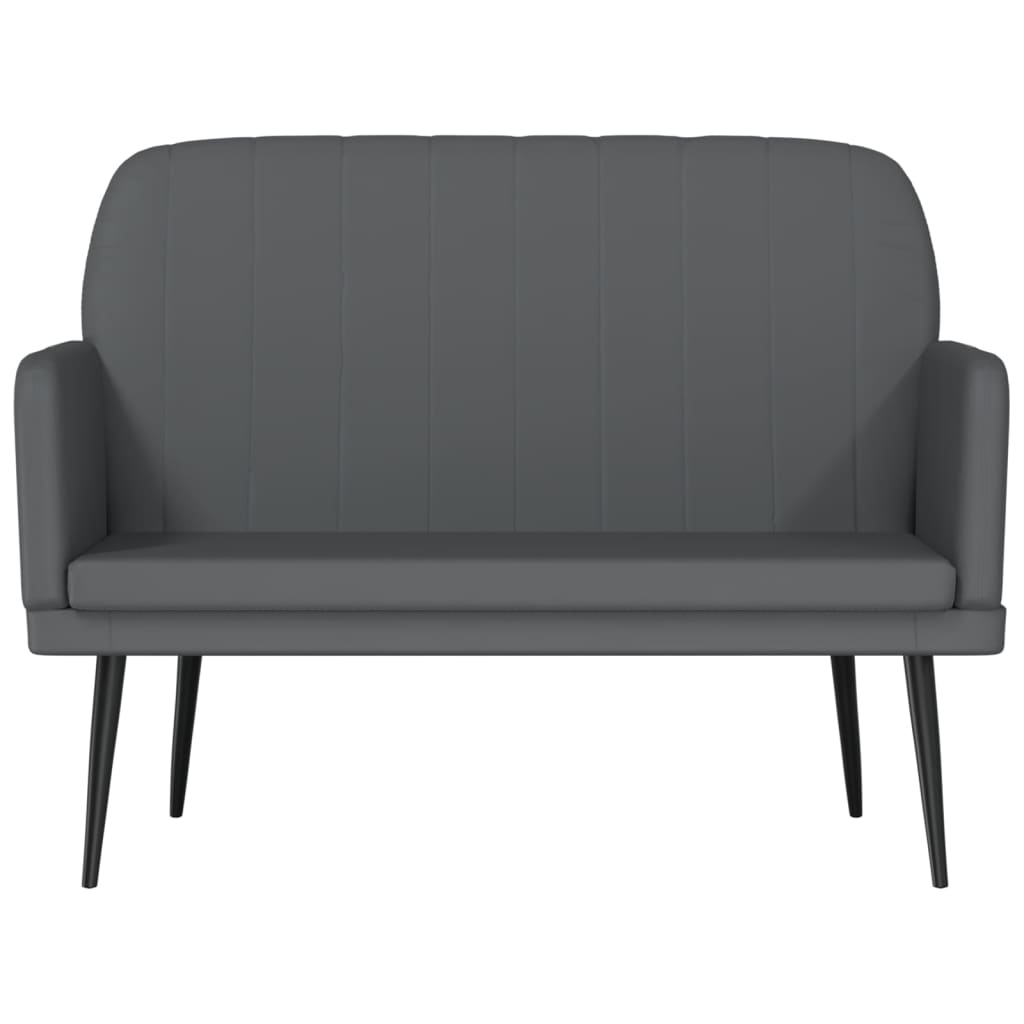 szürke műbőr pad 107 x 80 x 81 cm
