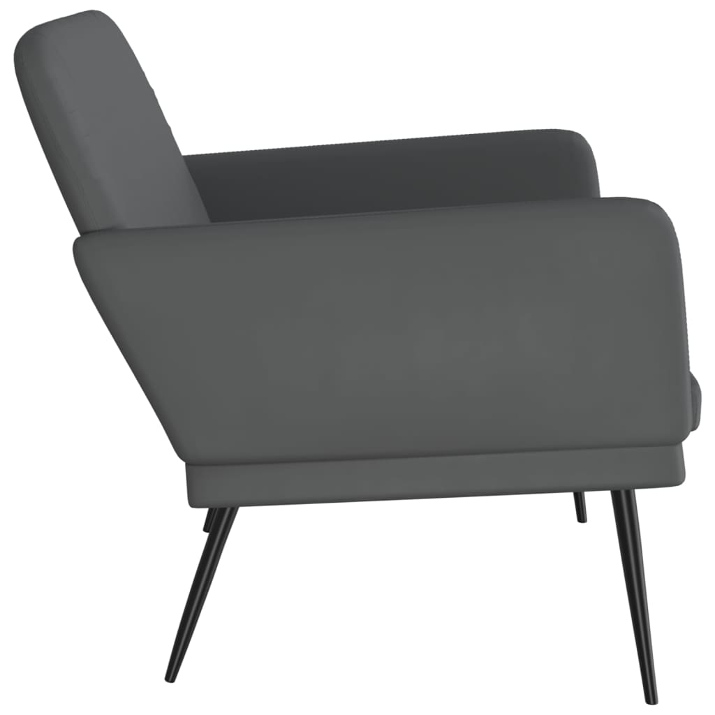 szürke műbőr pad 107 x 80 x 81 cm