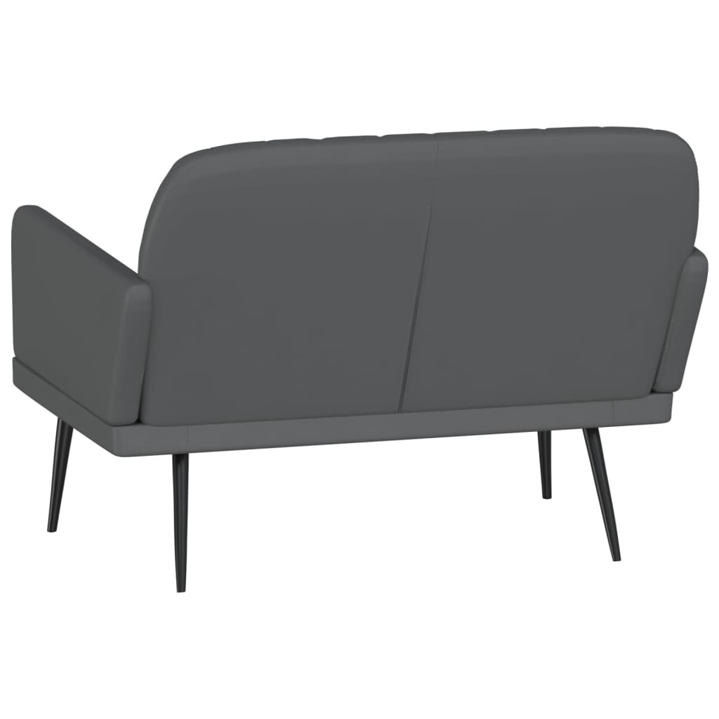 szürke műbőr pad 107 x 80 x 81 cm