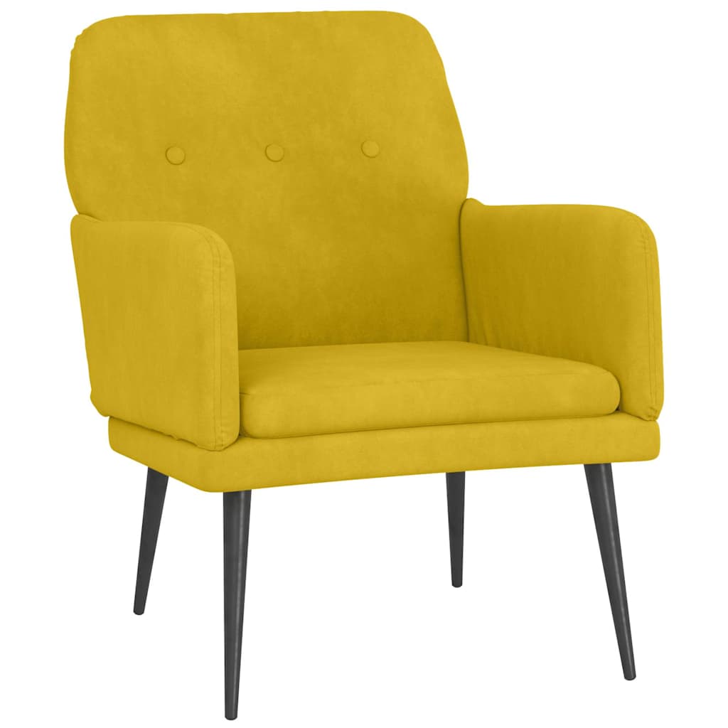 sárga bársonyfotel 62x79x79 cm