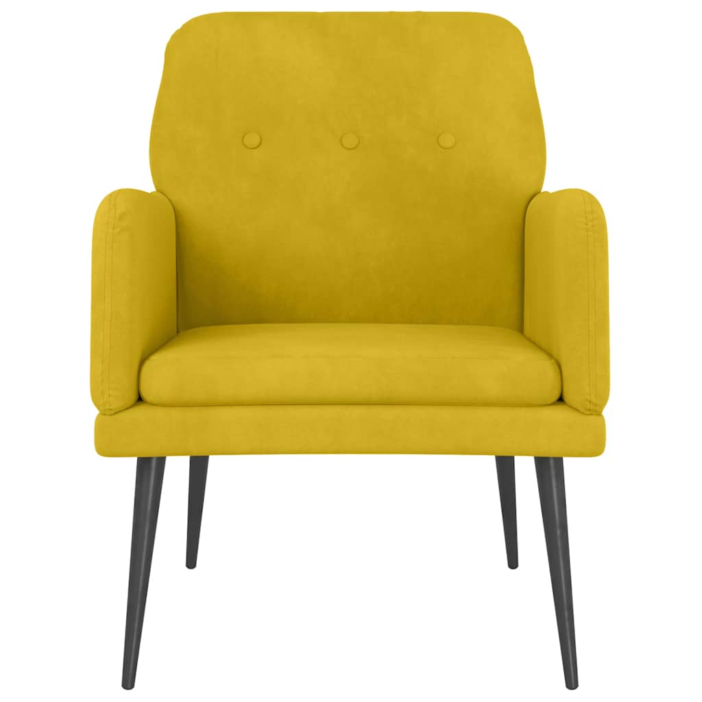 sárga bársonyfotel 62x79x79 cm