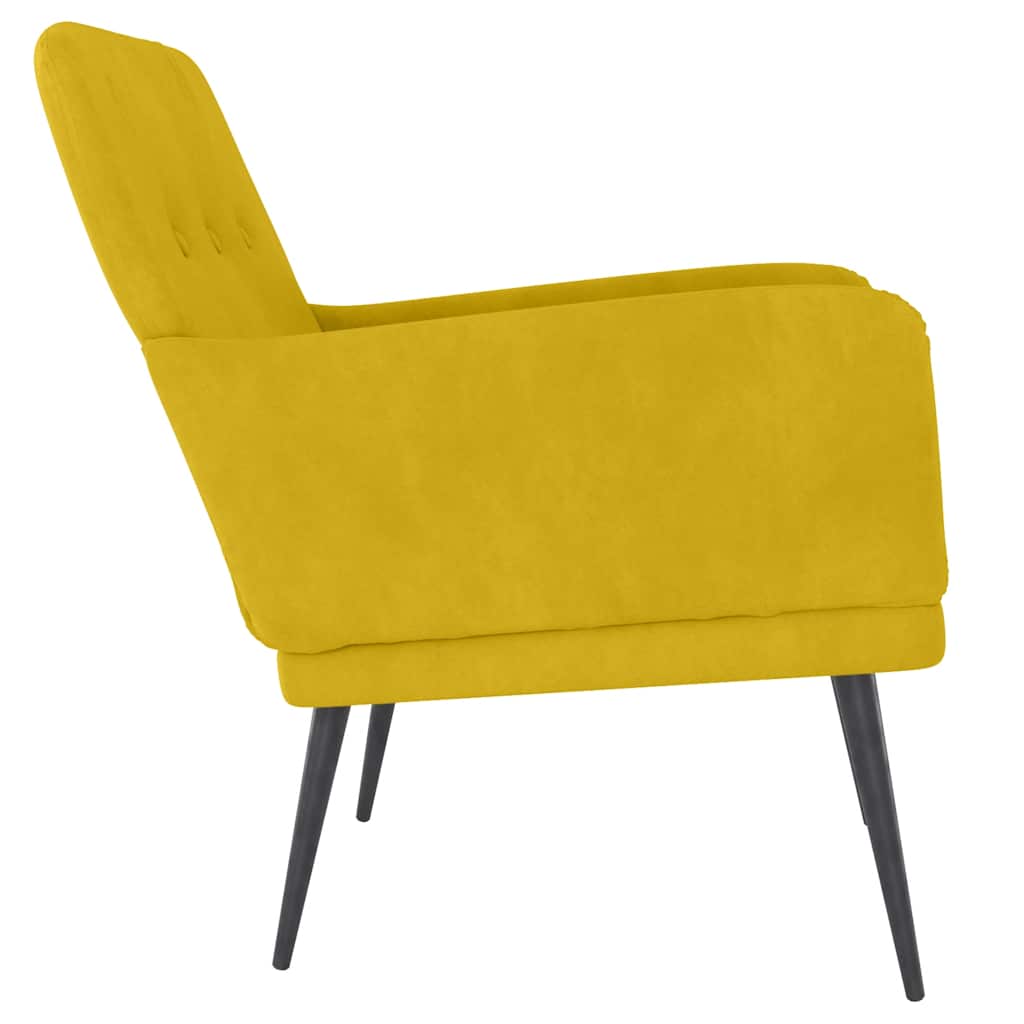 sárga bársonyfotel 62x79x79 cm
