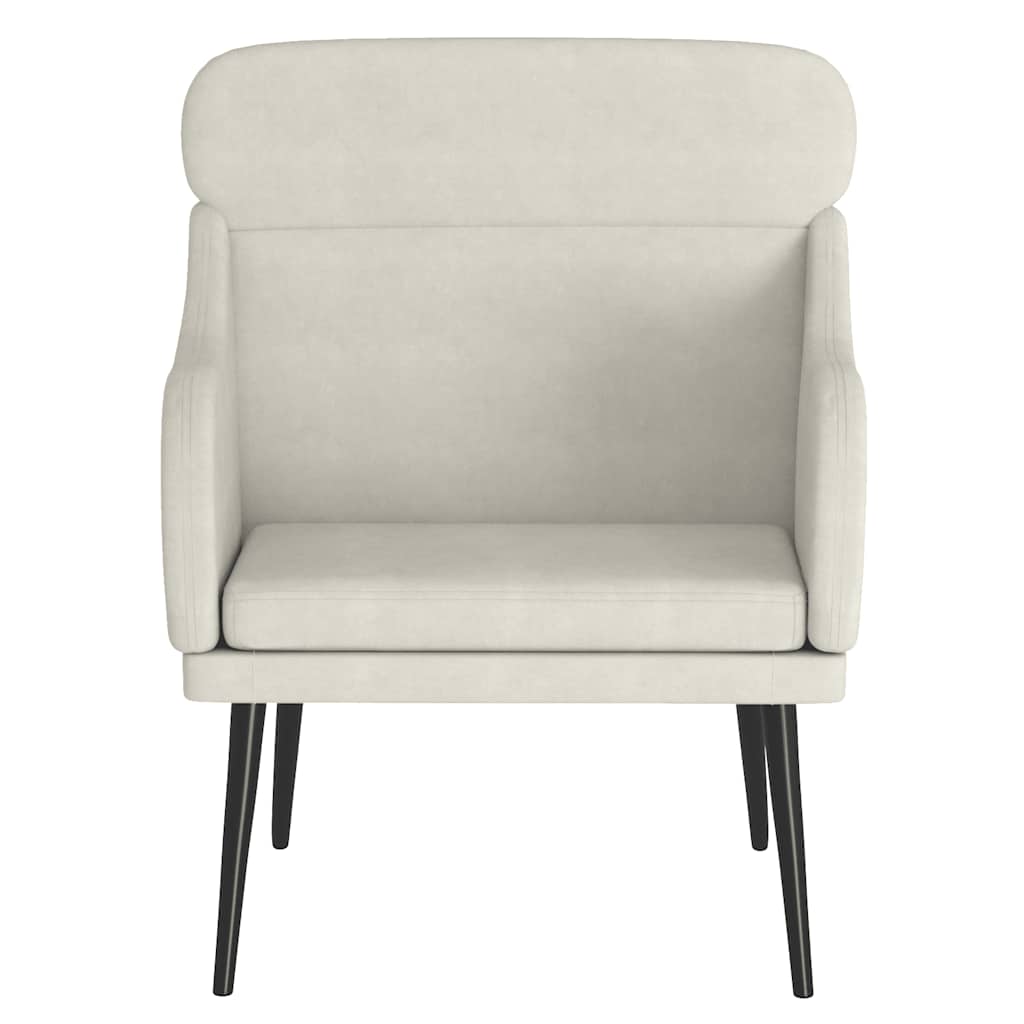 krémszínű bársonyfotel 63 x 76 x 80 cm
