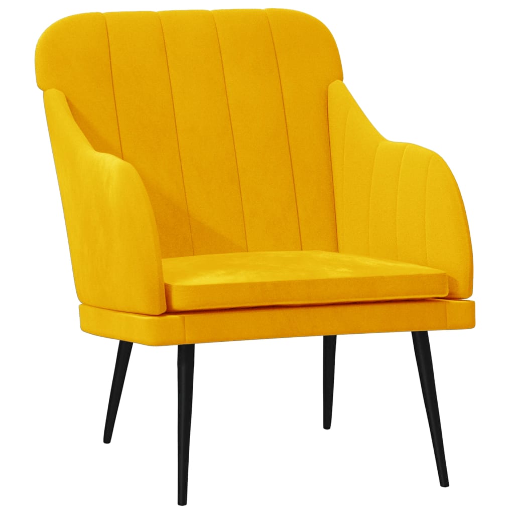 sárga bársonyfotel 63 x 76 x 80 cm