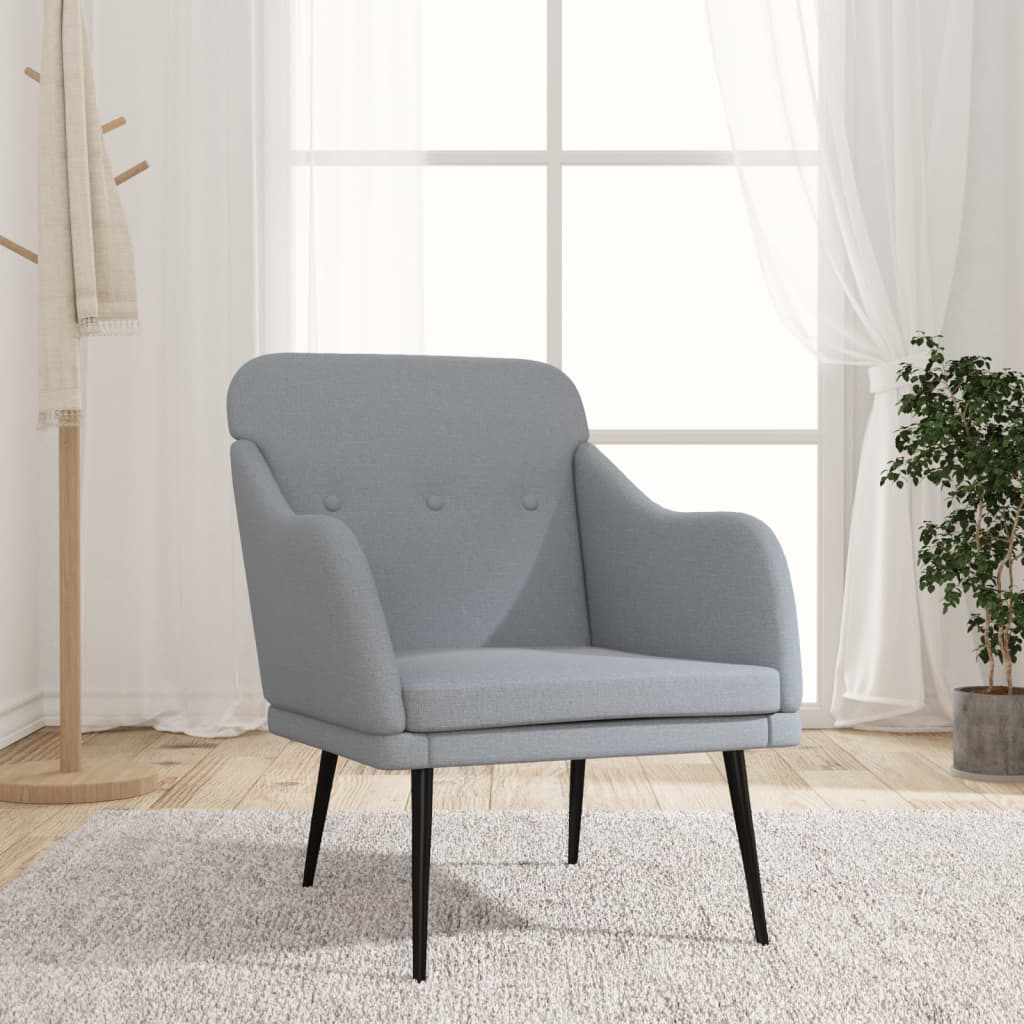 világosszürke szövetfotel 63 x 76 x 80 cm