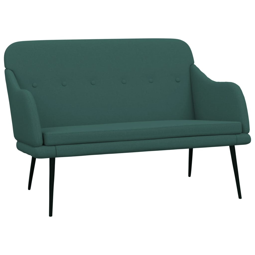 sötétzöld szövet pad 110x76x80 cm