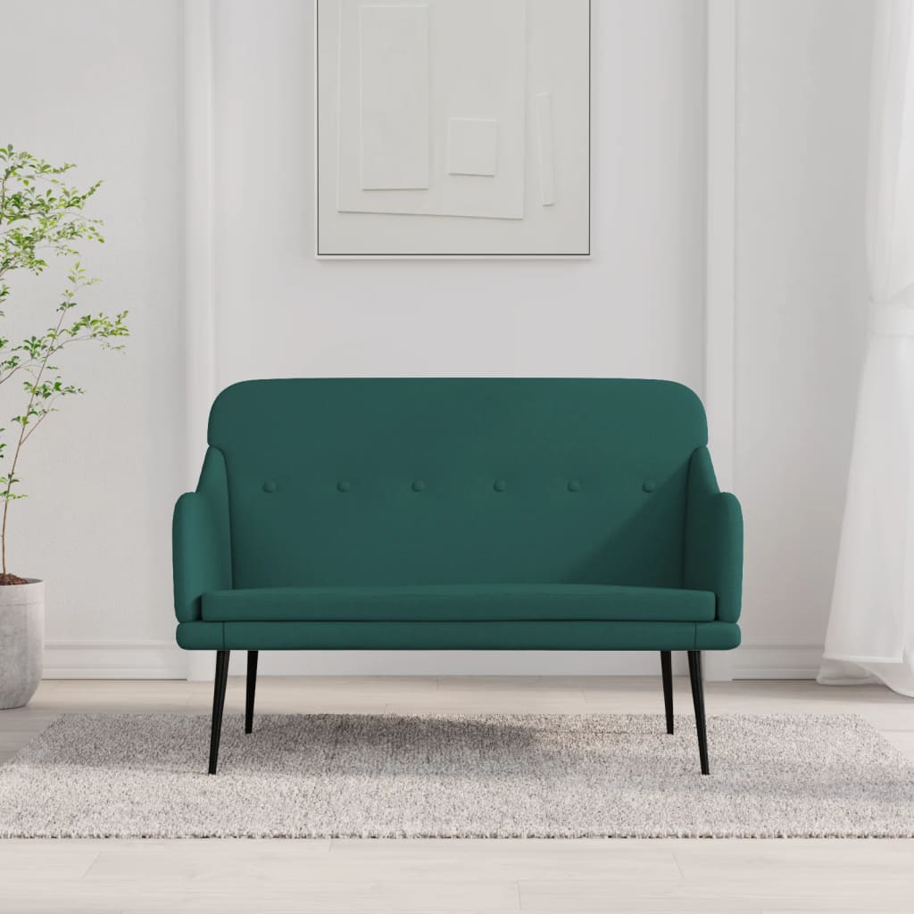 sötétzöld szövet pad 110x76x80 cm