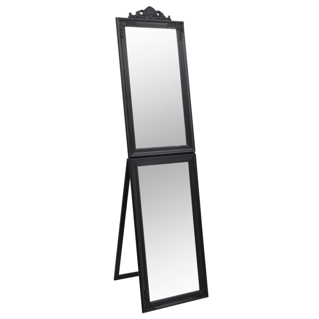 fekete szabadon álló tükör 45x180 cm