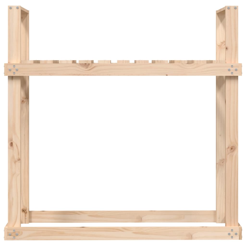 tömör fenyőfa tűzifatartó állvány 110x35x108,5 cm