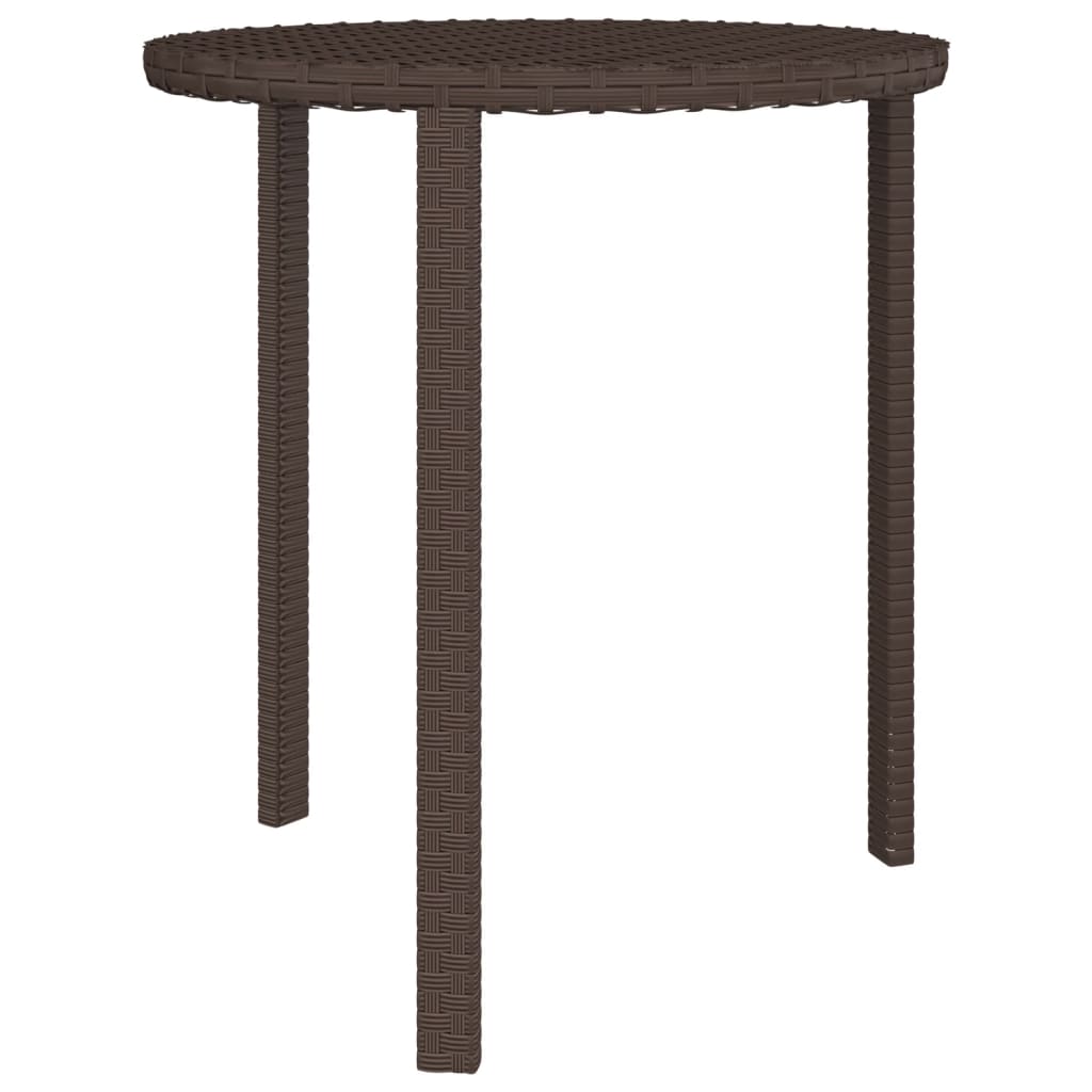 3 db barna polyrattan kisasztal
