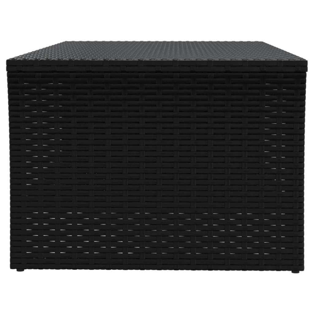 fekete polyrattan dohányzóasztal 100 x 50 x 40 cm