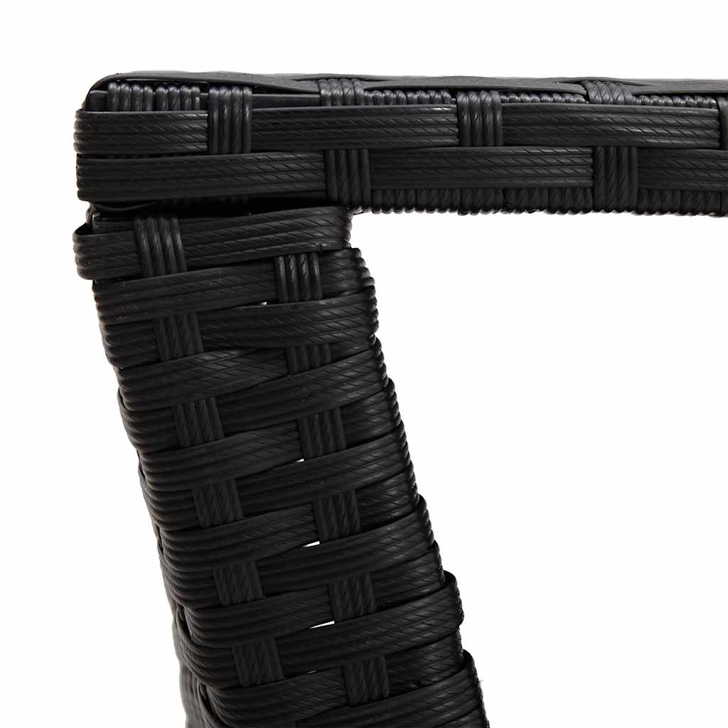 fekete polyrattan dohányzóasztal 100 x 50 x 40 cm