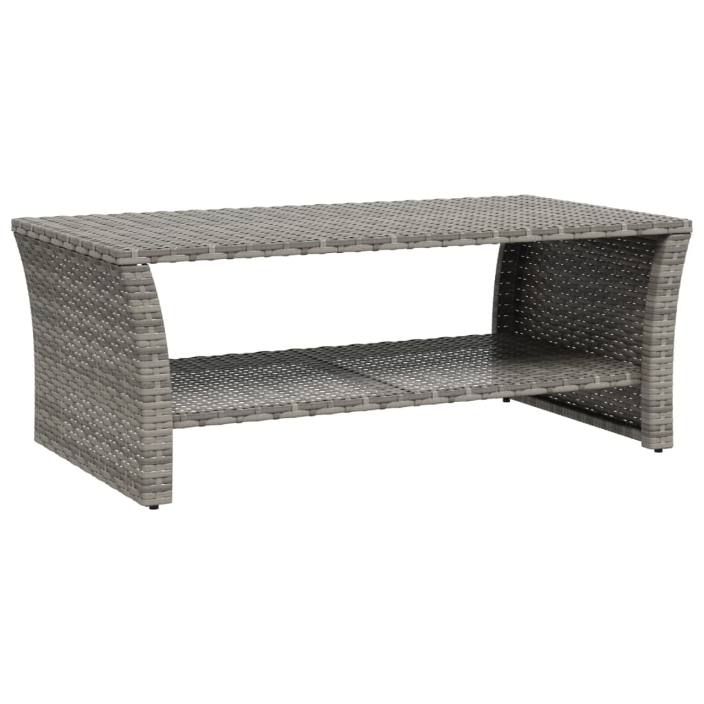 szürke polyrattan dohányzóasztal 100 x 50 x 40 cm