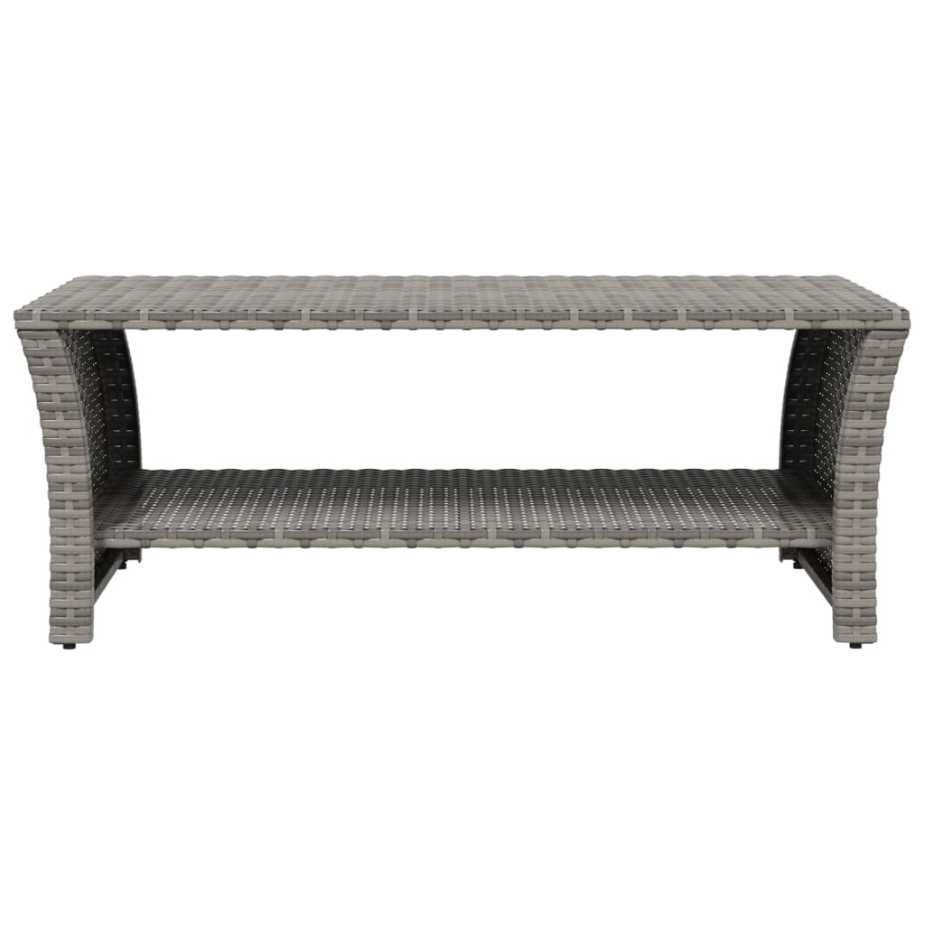 szürke polyrattan dohányzóasztal 100 x 50 x 40 cm