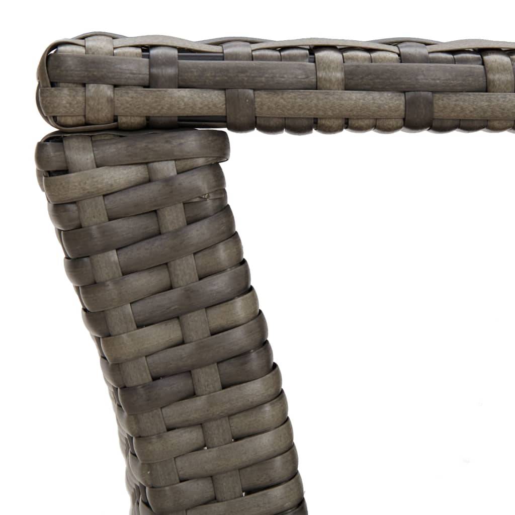 szürke polyrattan dohányzóasztal 100 x 50 x 40 cm