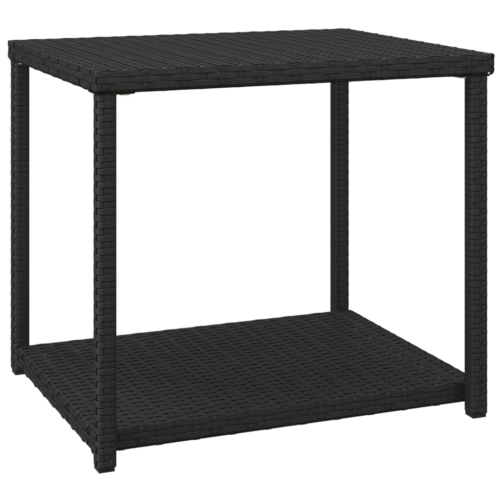 fekete polyrattan kisasztal 55 x 45 x 49 cm