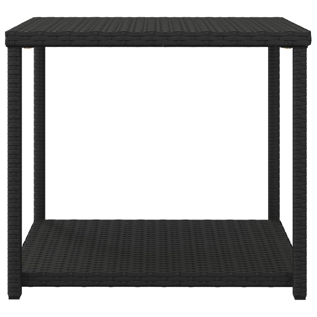 fekete polyrattan kisasztal 55 x 45 x 49 cm