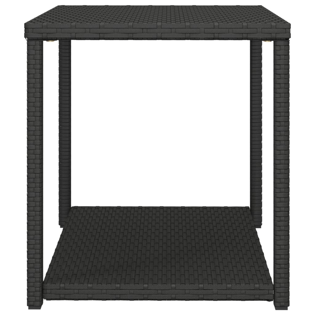 fekete polyrattan kisasztal 55 x 45 x 49 cm