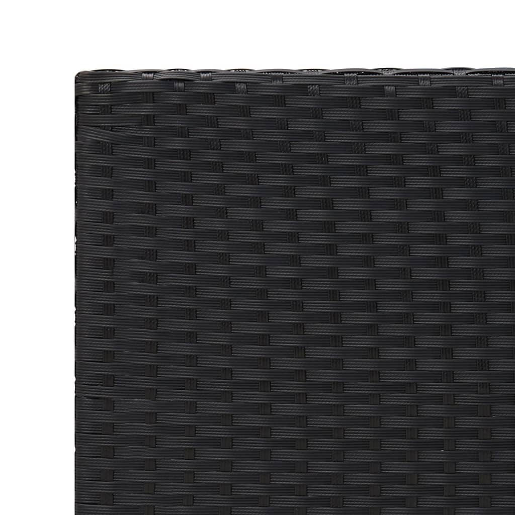 fekete polyrattan kisasztal 55 x 45 x 49 cm