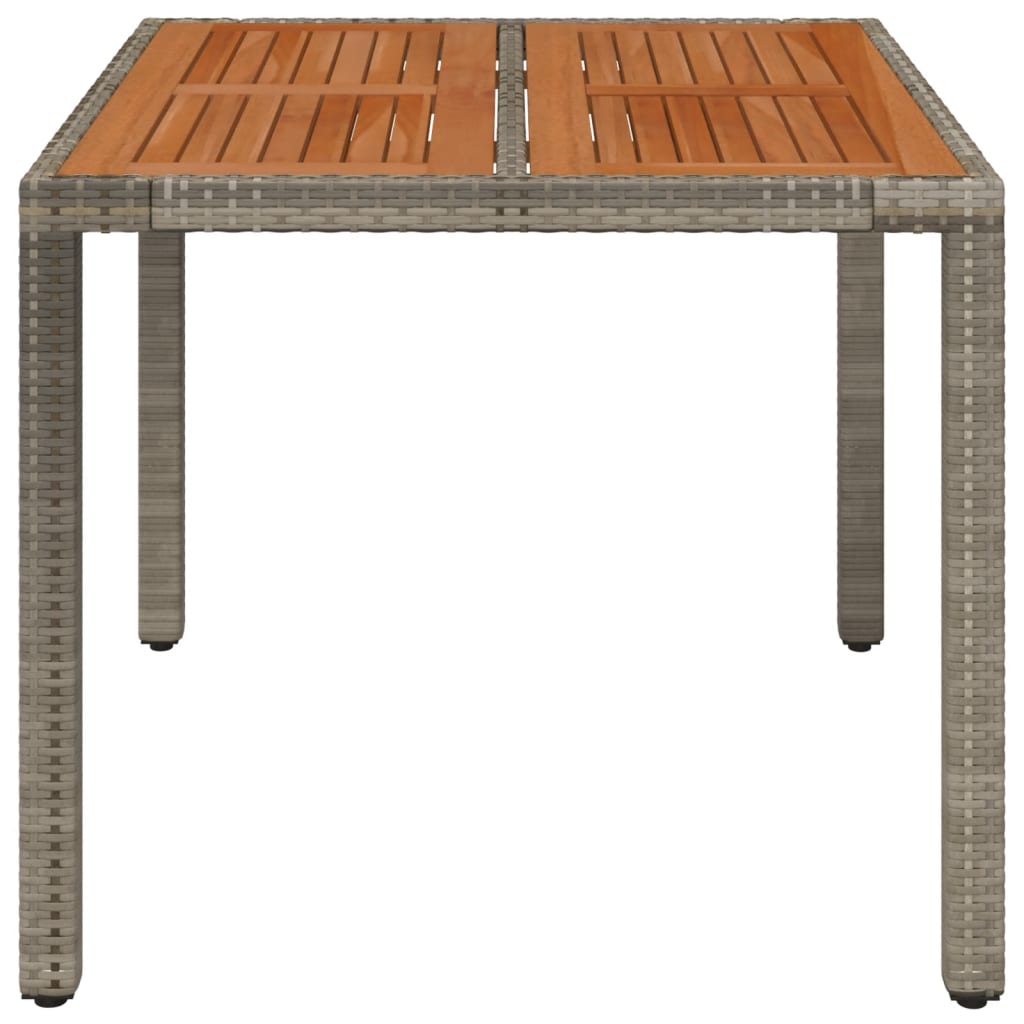 szürke polyrattan falapos kerti asztal 90 x 90 x 75 cm