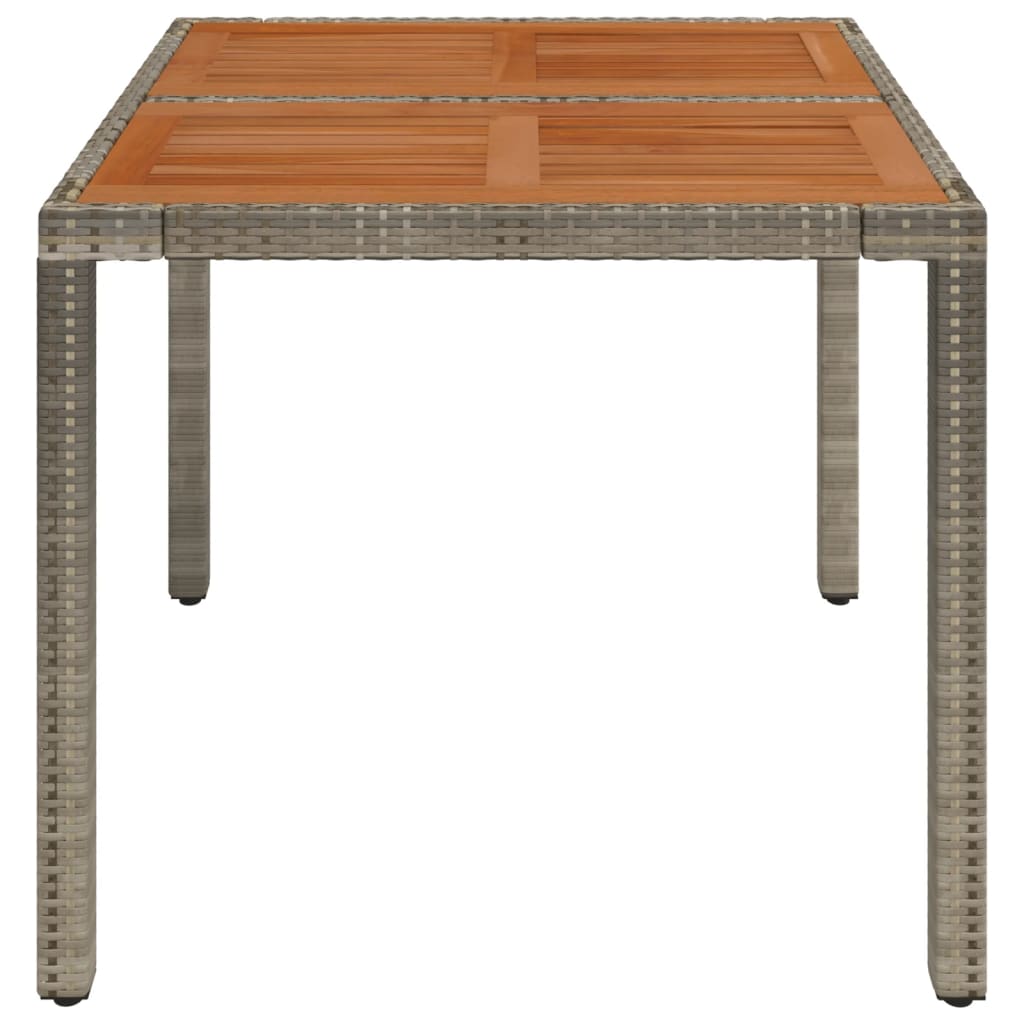 szürke polyrattan falapos kerti asztal 90 x 90 x 75 cm