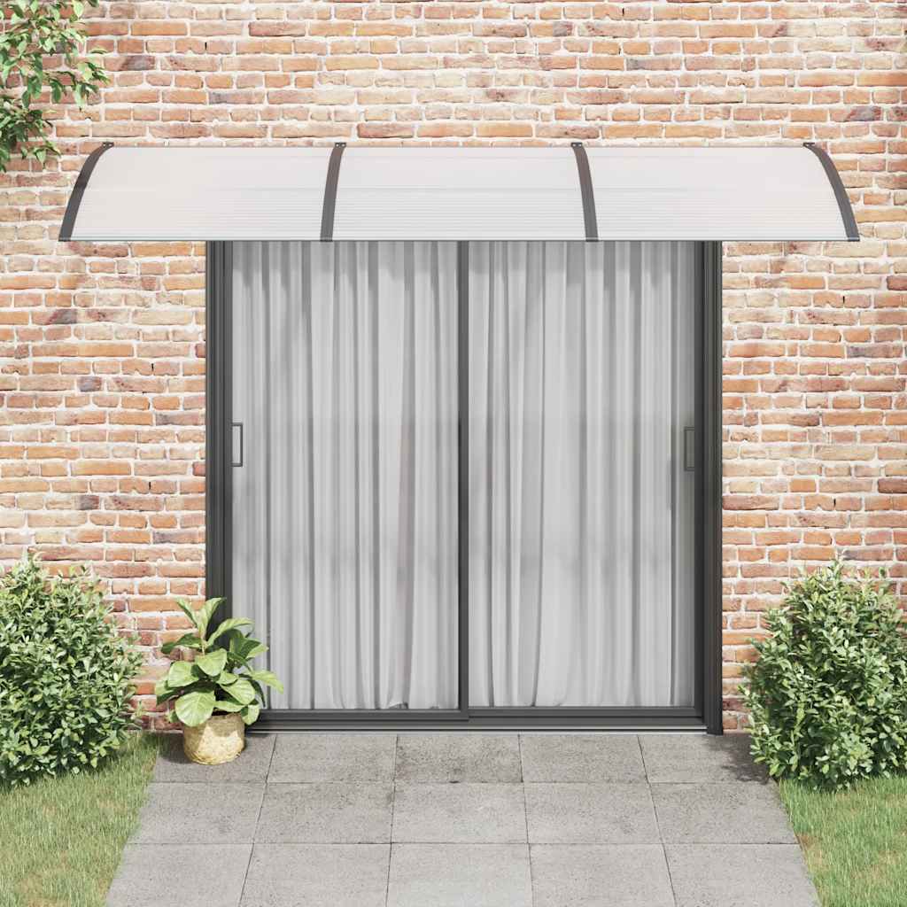 fekete és átlátszó polikarbonát ajtóelőtető 300 x 75 cm