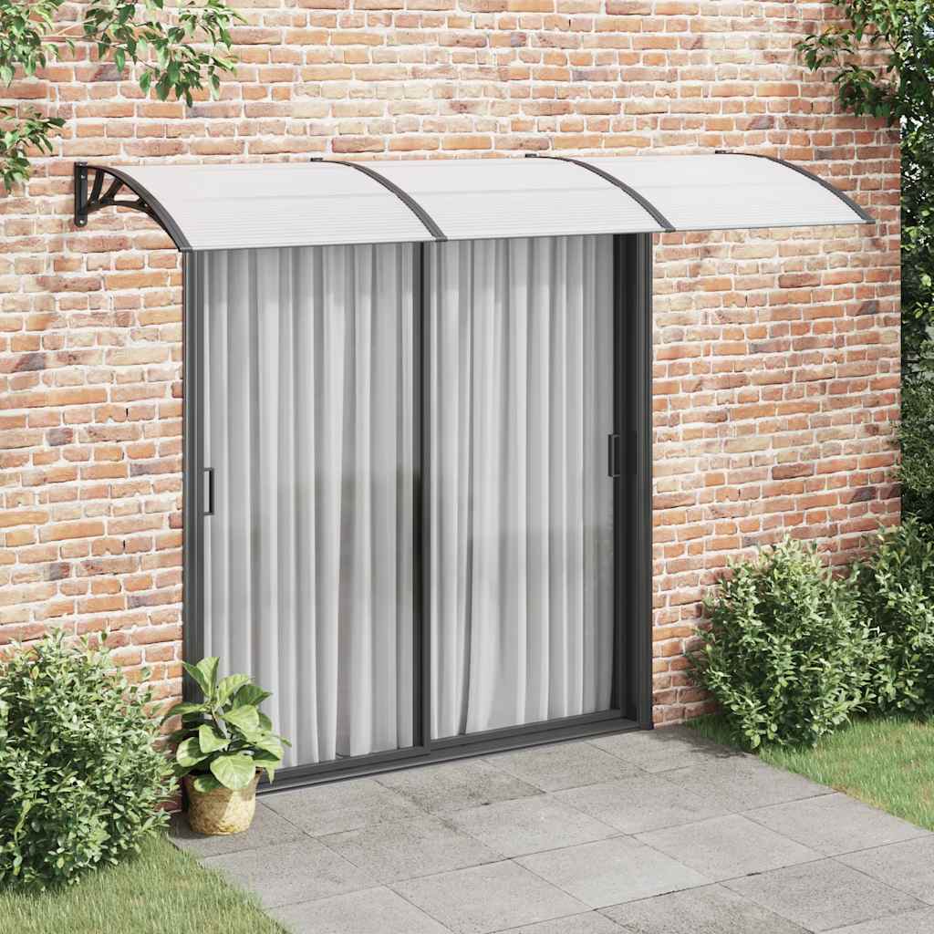 fekete és átlátszó polikarbonát ajtóelőtető 300 x 75 cm