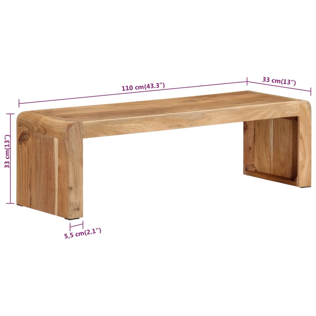 tömör akácfa TV-szekrény 110 x 33 x 33 cm