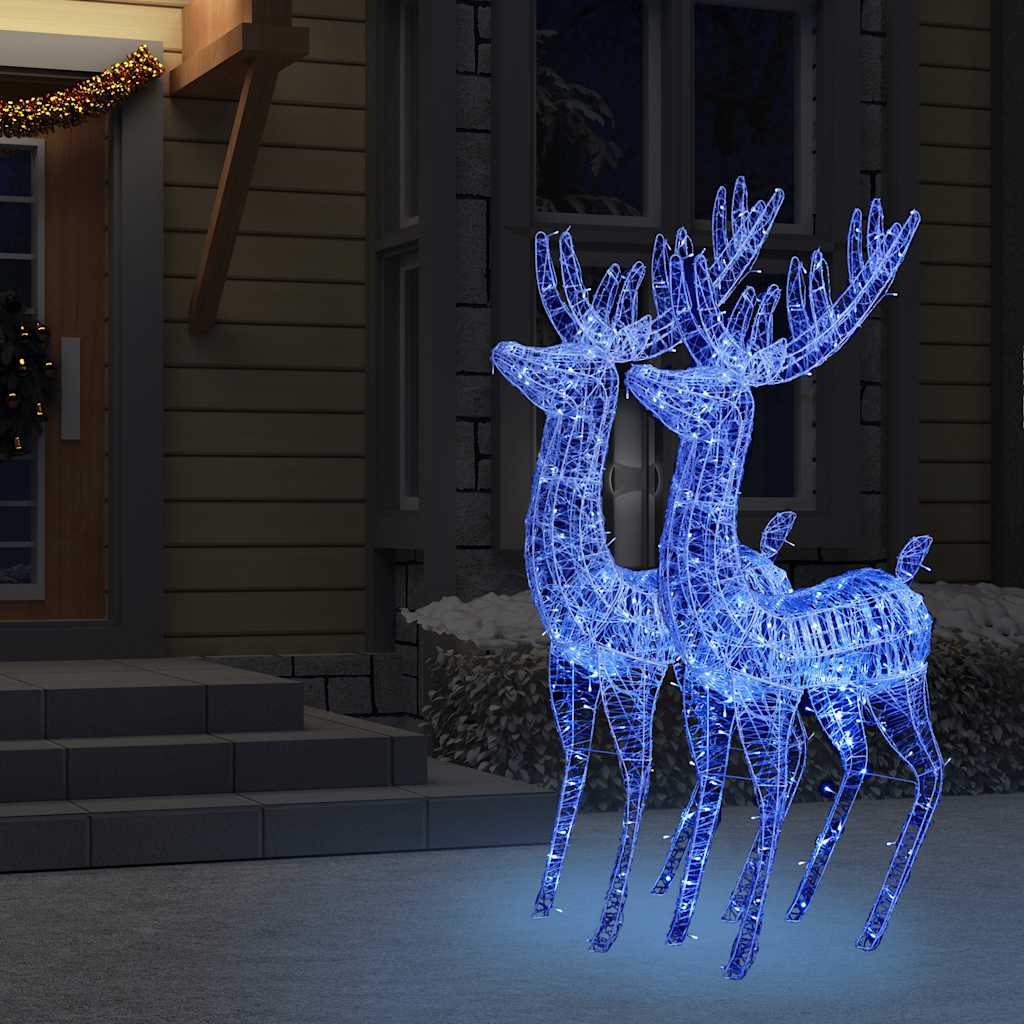 2 db kék XXL akril karácsonyi rénszarvas 250 LED 180 cm