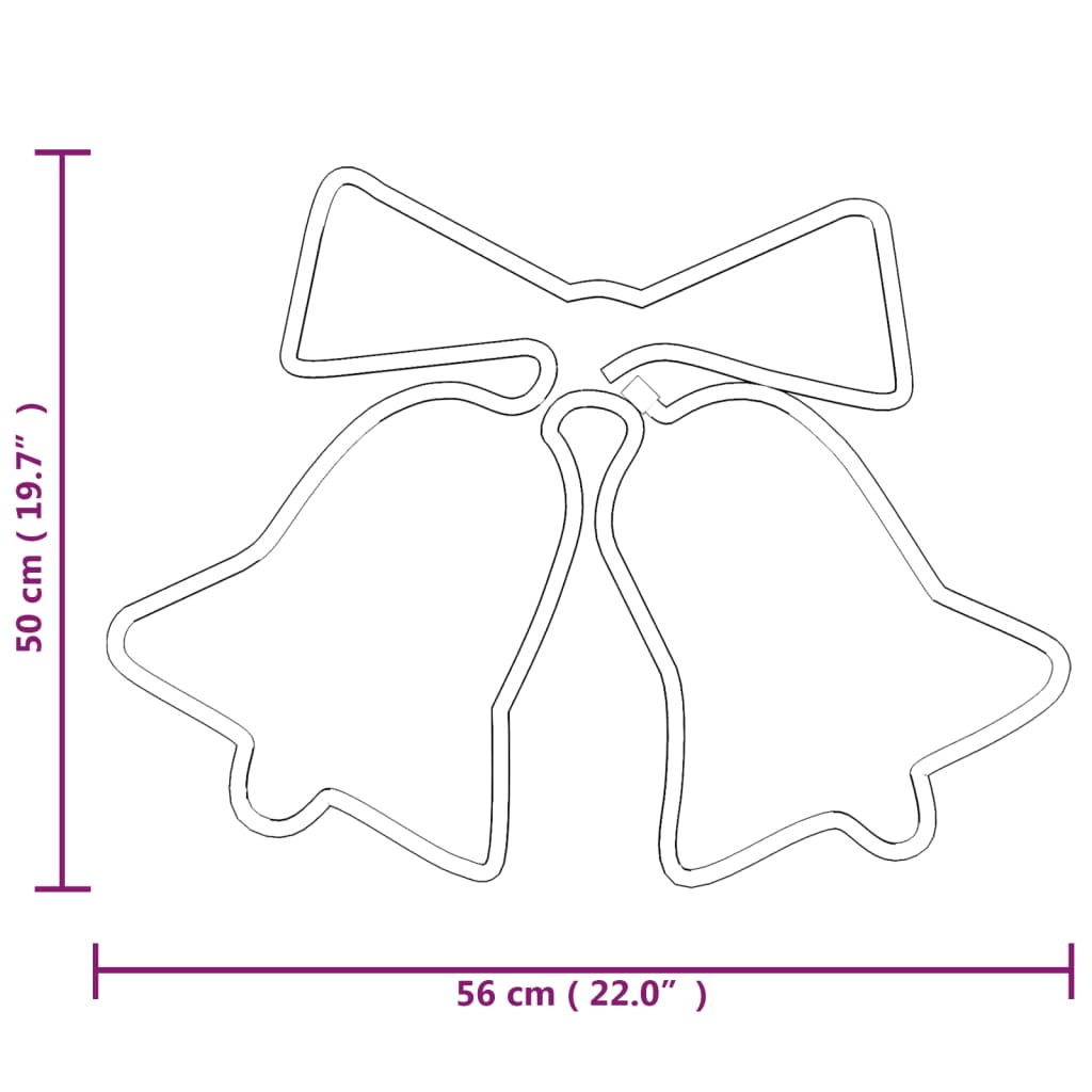 3 db karácsonyi harangok 72 LED-del 50x56 cm