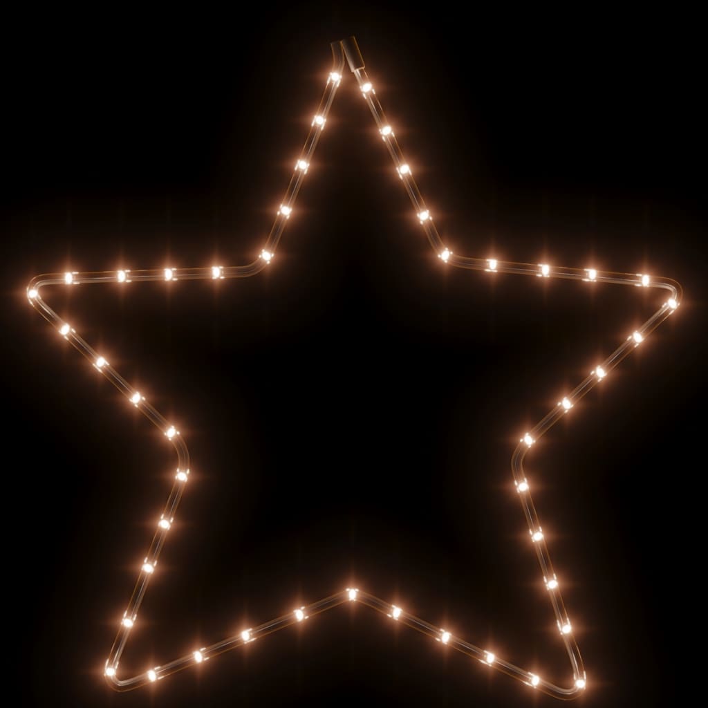 2 db meleg fehér karácsonyi csillagok 48 LED-del 56 cm