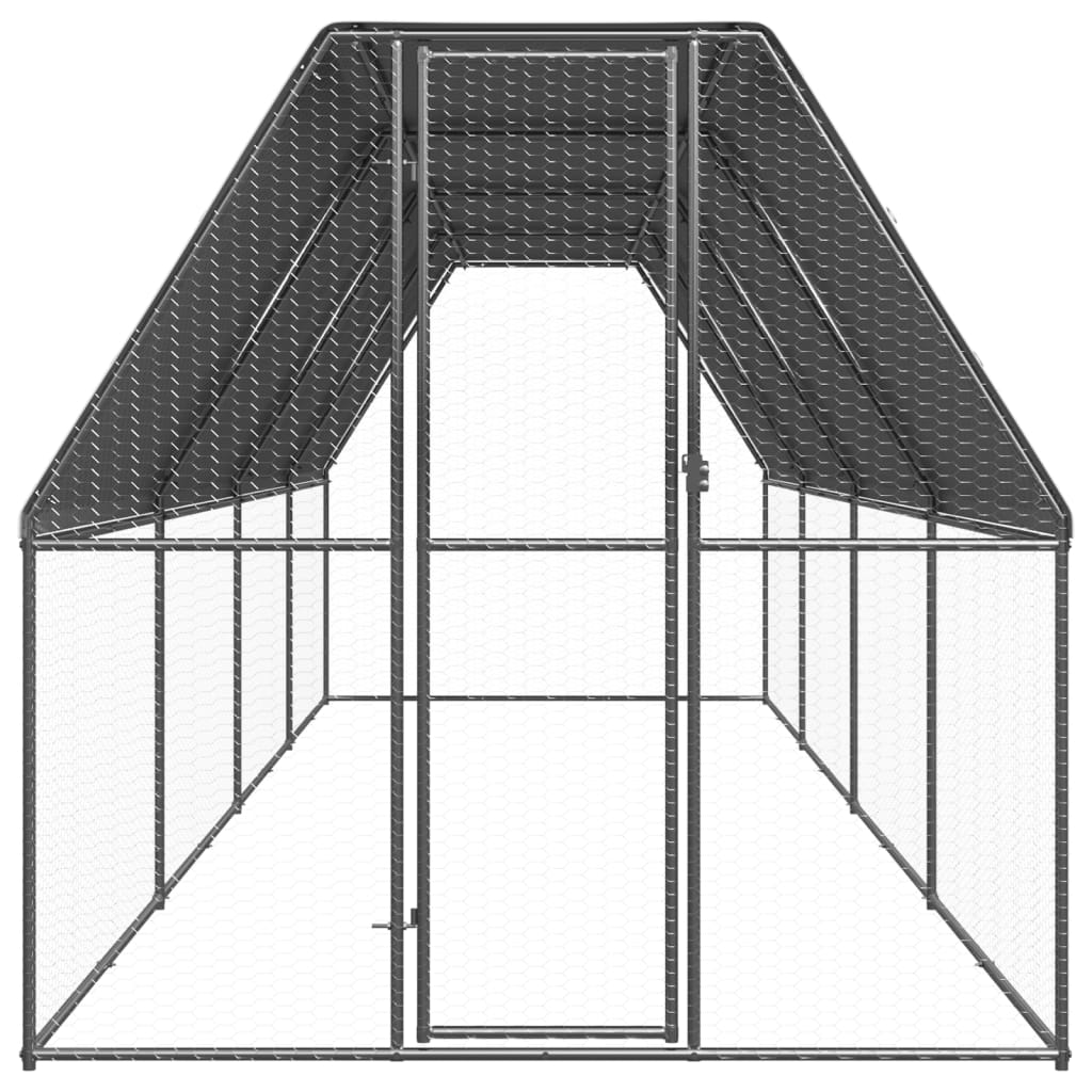 kültéri horganyzott acél tyúkól 2x8x2 m