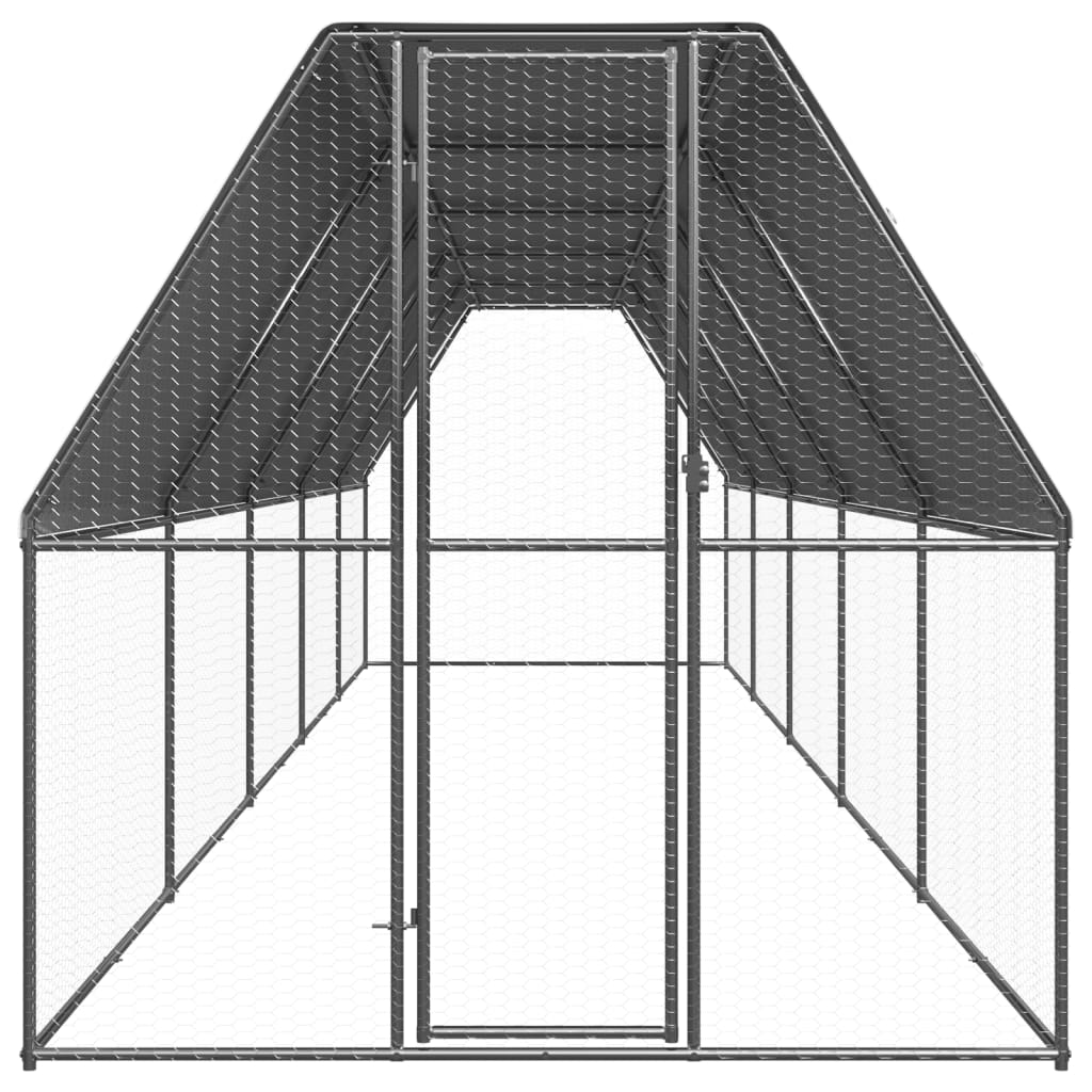 kültéri horganyzott acél tyúkól 2x10x2 m