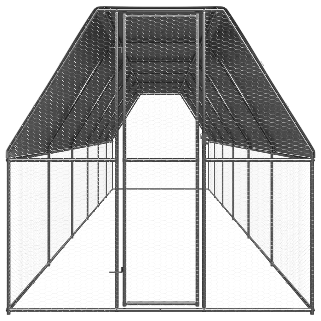 kültéri horganyzott acél tyúkól 2x12x2 m