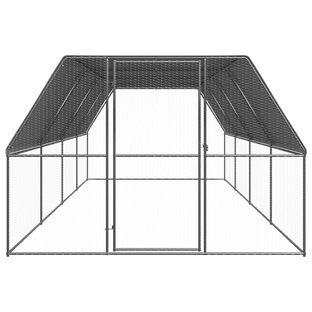 kültéri horganyzott acél tyúkól 3x8x2 m