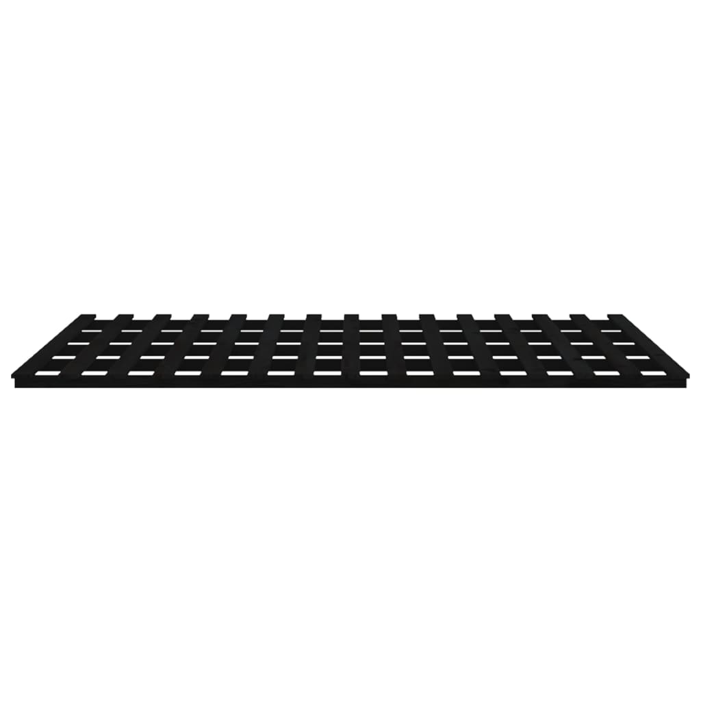 fekete tömör fenyőfa ágykeret 200 x 200 cm