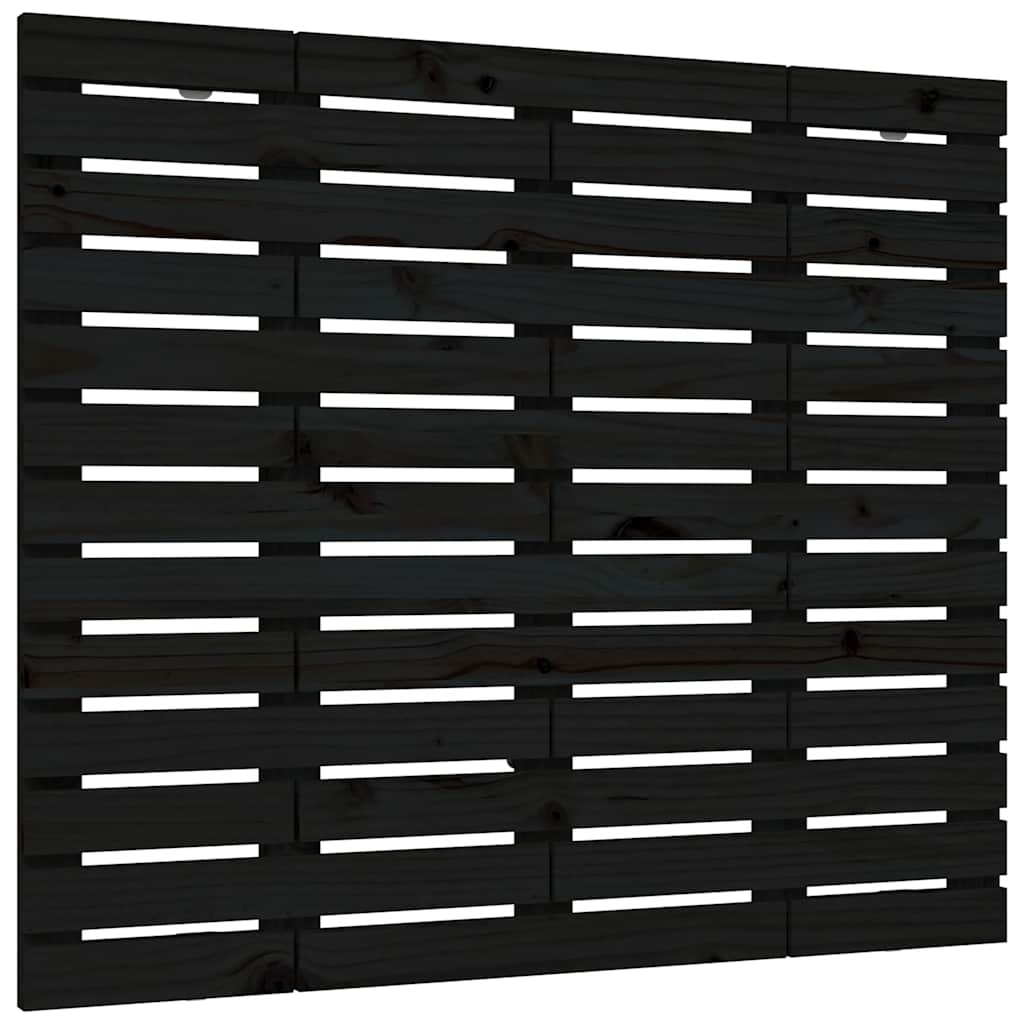 fekete tömör fenyőfa fali fejtámla 96 x 3 x 91,5 cm