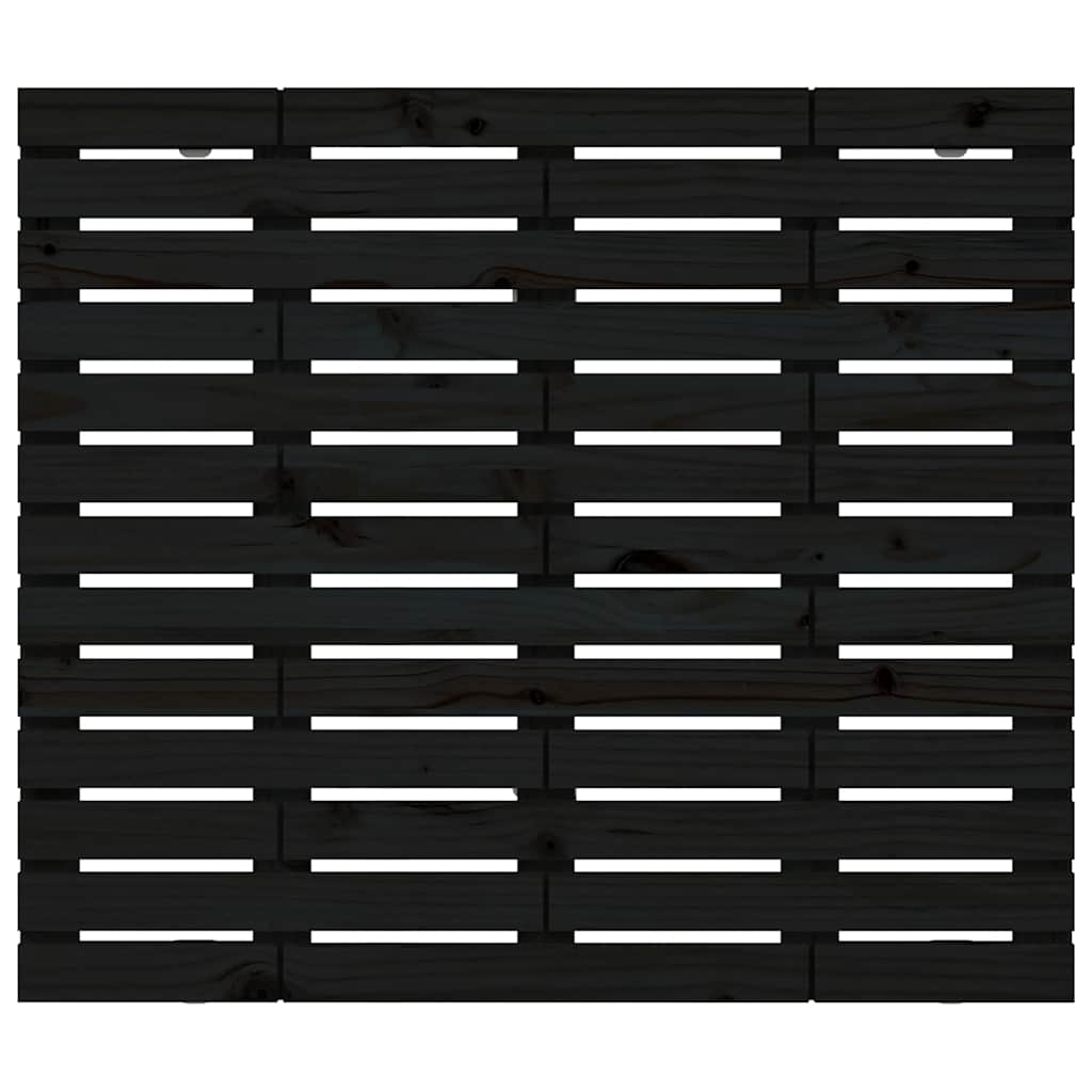 fekete tömör fenyőfa fali fejtámla 96 x 3 x 91,5 cm