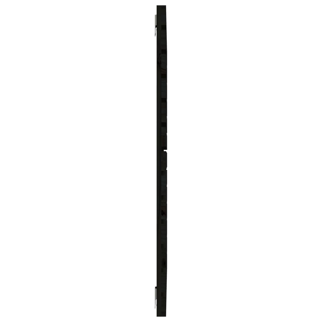 fekete tömör fenyőfa fali fejtámla 146 x 3 x 91,5 cm