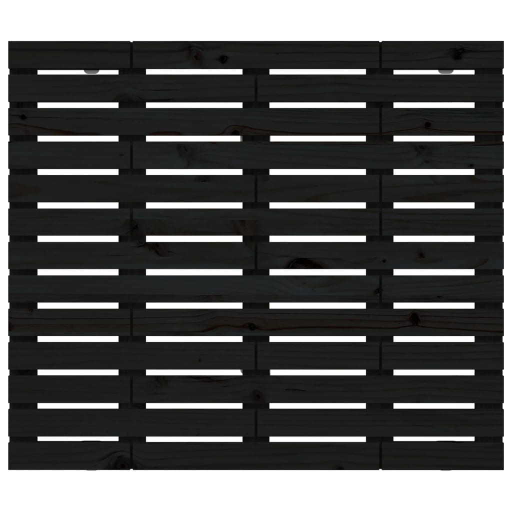 fekete tömör fenyőfa fali fejtámla 81 x 3 x 91,5 cm