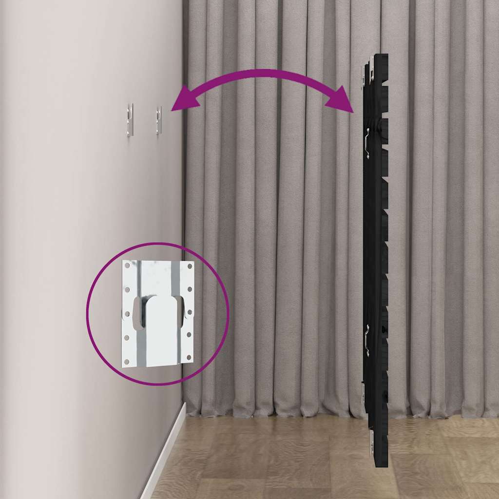 fekete tömör fenyőfa fali fejtámla 81 x 3 x 91,5 cm