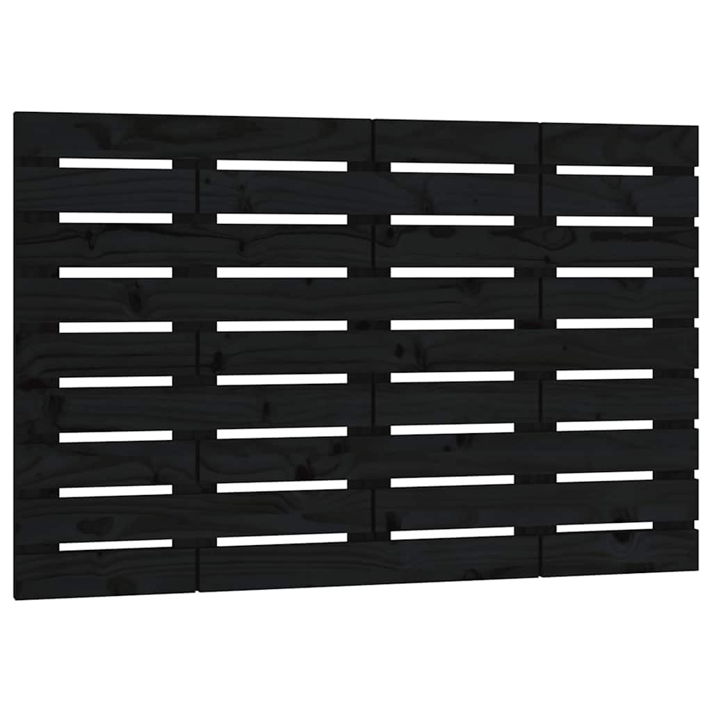 fekete tömör fenyőfa fali fejtámla 106 x 3 x 63 cm