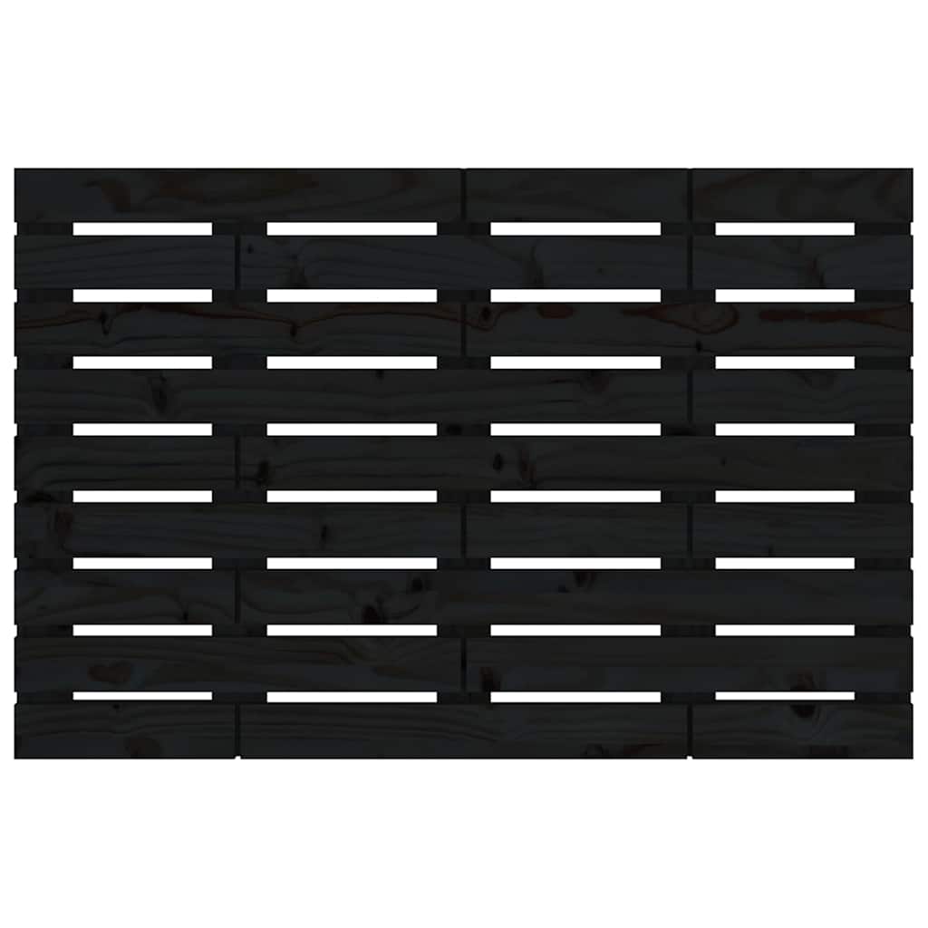 fekete tömör fenyőfa fali fejtámla 106 x 3 x 63 cm