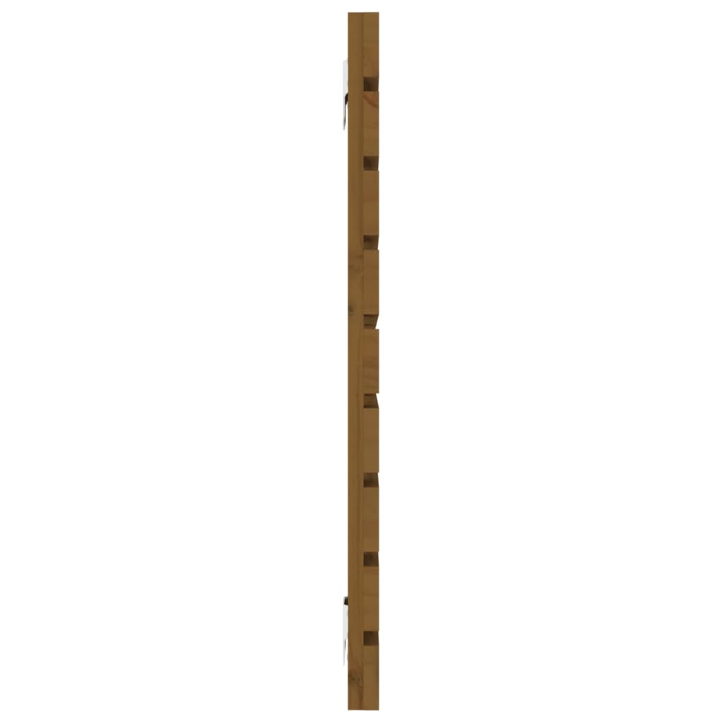 mézbarna tömör fenyőfa fali fejtámla 126 x 3 x 63 cm