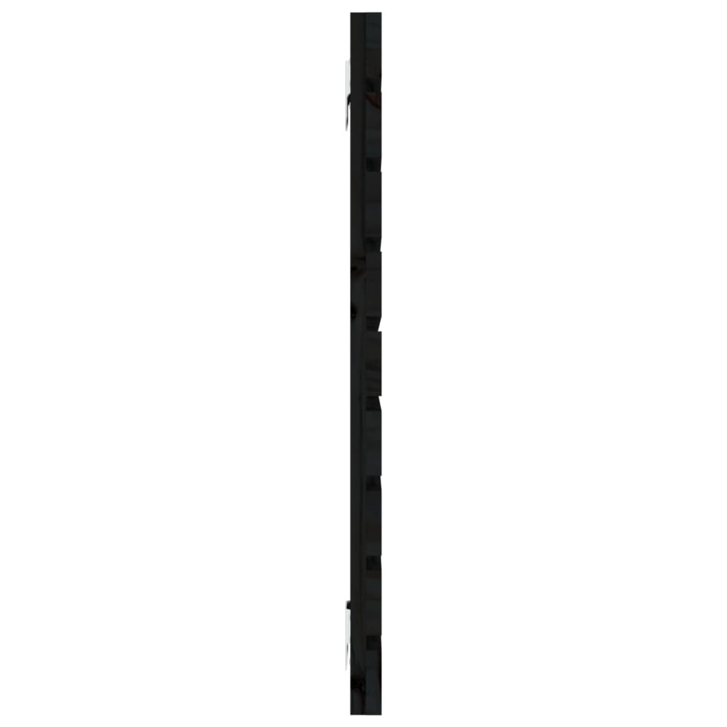 fekete tömör fenyőfa fali fejtámla 146x3x63 cm