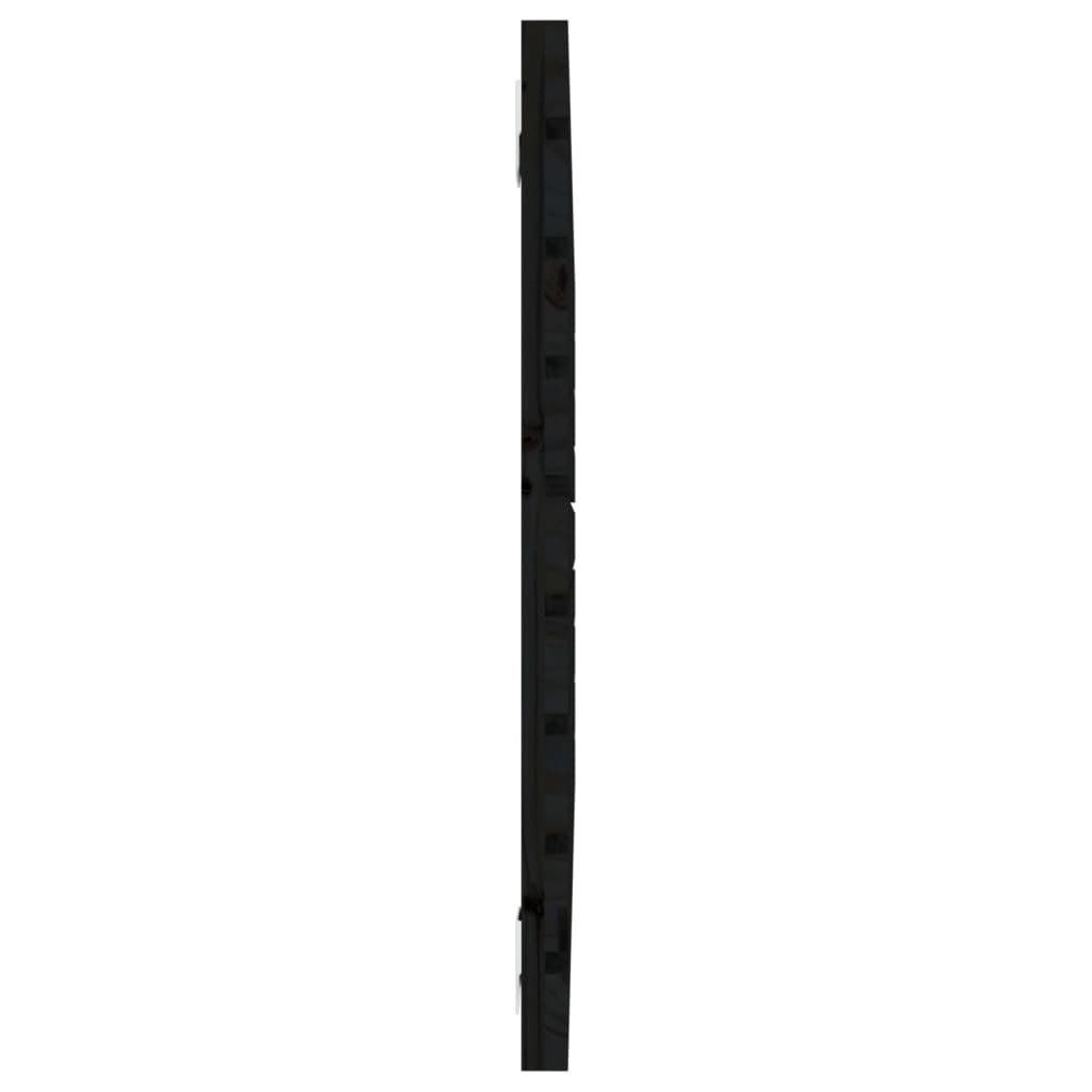 fekete tömör fenyőfa fali fejtámla 81x3x63 cm