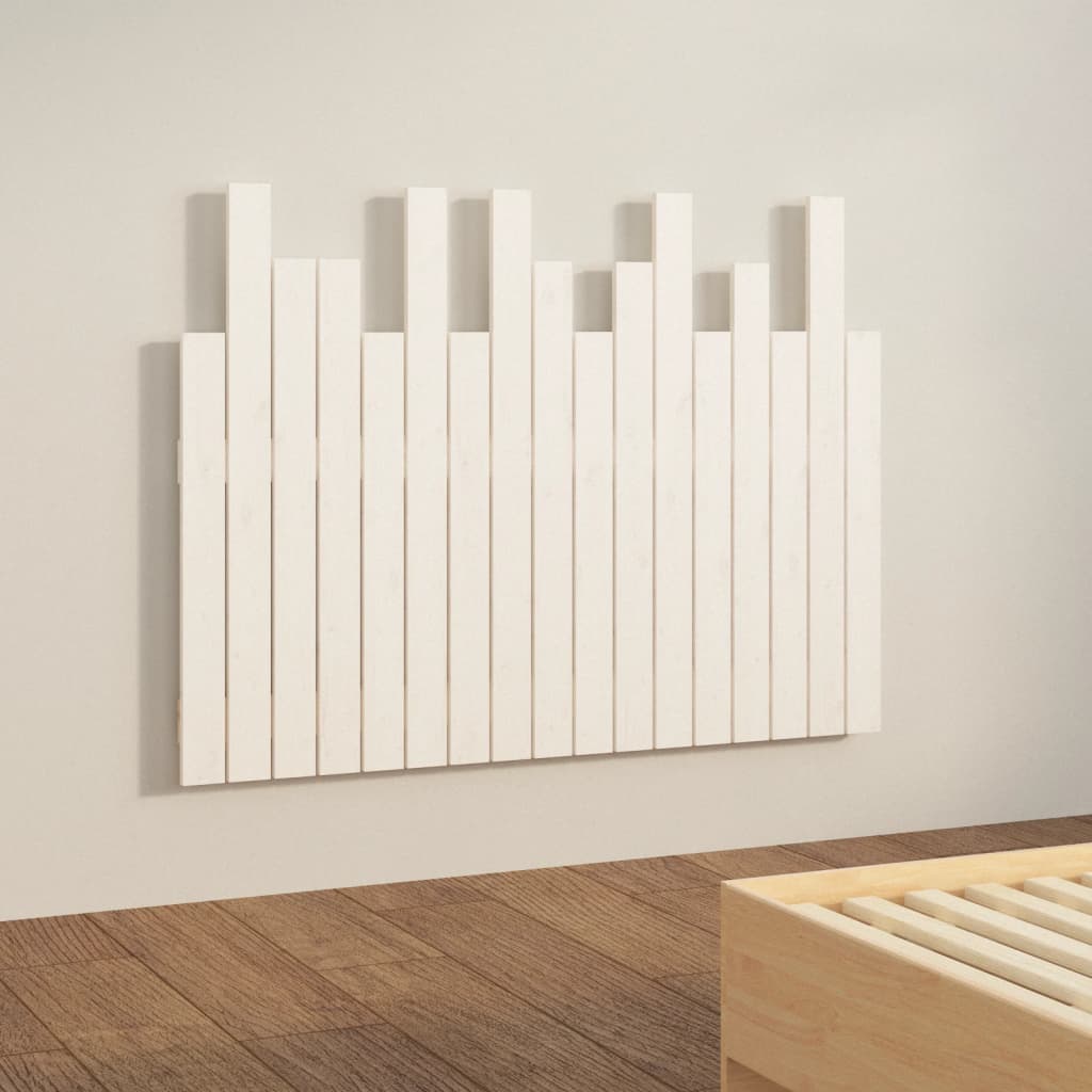 fehér tömör fenyőfa fali fejtámla 108 x 3 x 80 cm