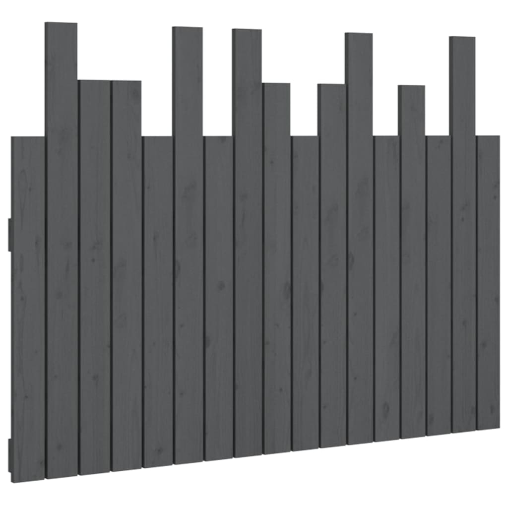 szürke tömör fenyőfa fali fejtámla 108 x 3 x 80 cm