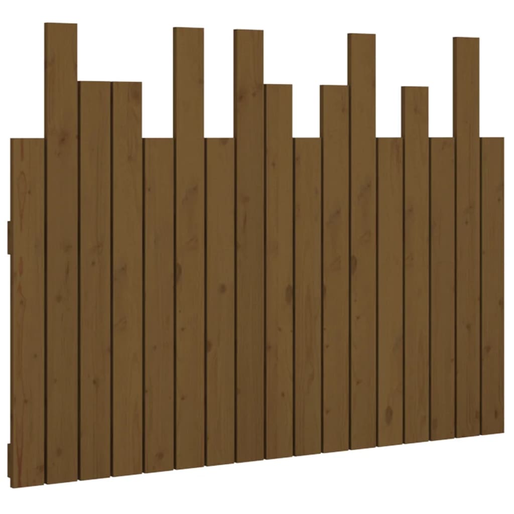mézbarna tömör fenyőfa fali fejtámla 108 x 3 x 80 cm